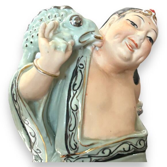 Vintage Laughing Buddha Playful Dragon Figurine Mediation Collectible Rare - Picture 15 of 16